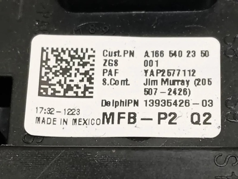 Scatola Fusibili A1665402350 Mercedes Classe ML W166 2012