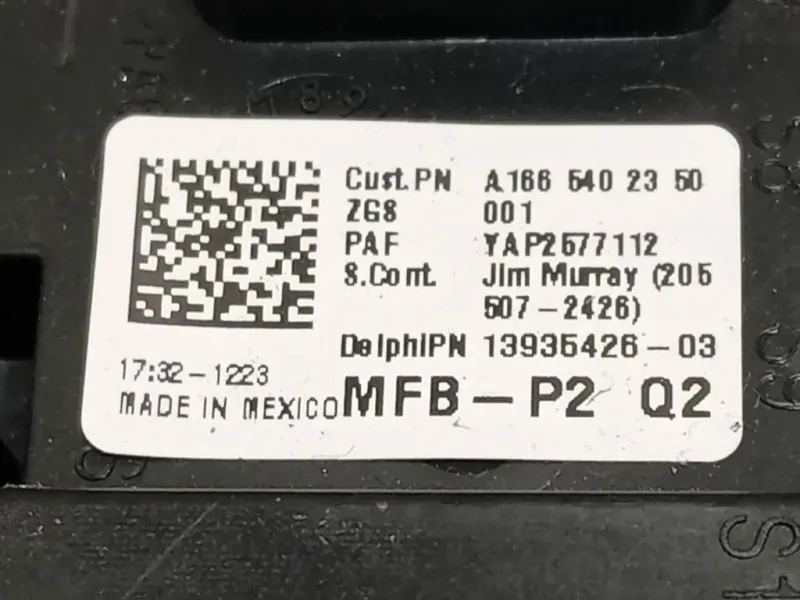 Scatola Fusibili A1665402350 Mercedes Classe ML W166 2012