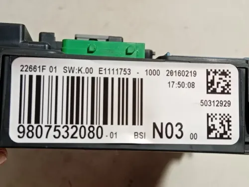 Scatola Fusibili 9807532080 Peugeot 2008 I 2016