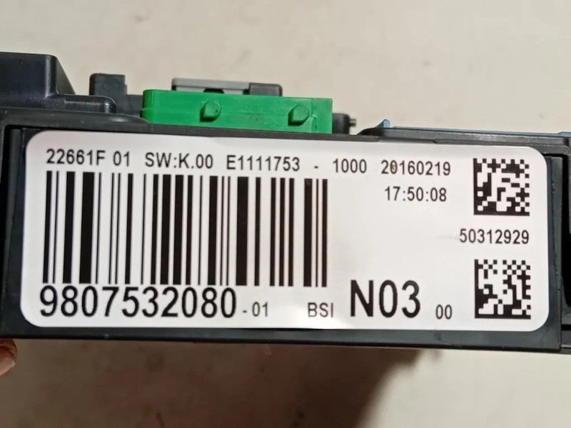 Scatola Fusibili 9807532080 Peugeot 2008 I 2016