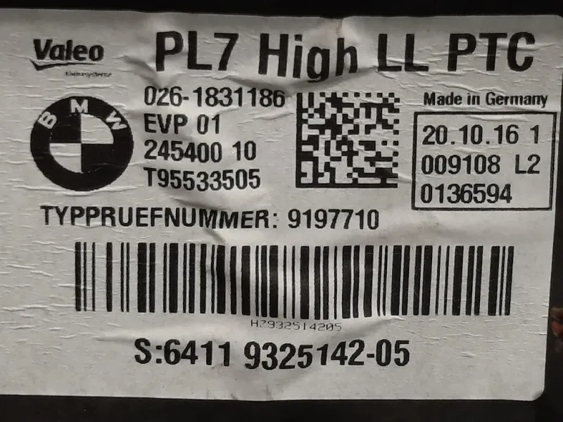 Scatola Riscaldamento 245400 10 Bmw Serie 3 F30 Berlina 2012