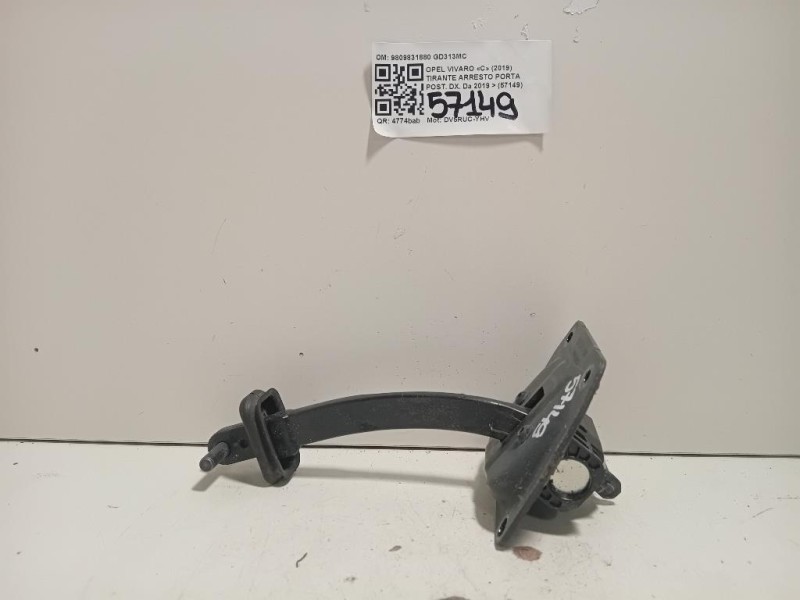 Tirante Arresto Porta POST DX 9809831880 Opel Vivaro C 2019