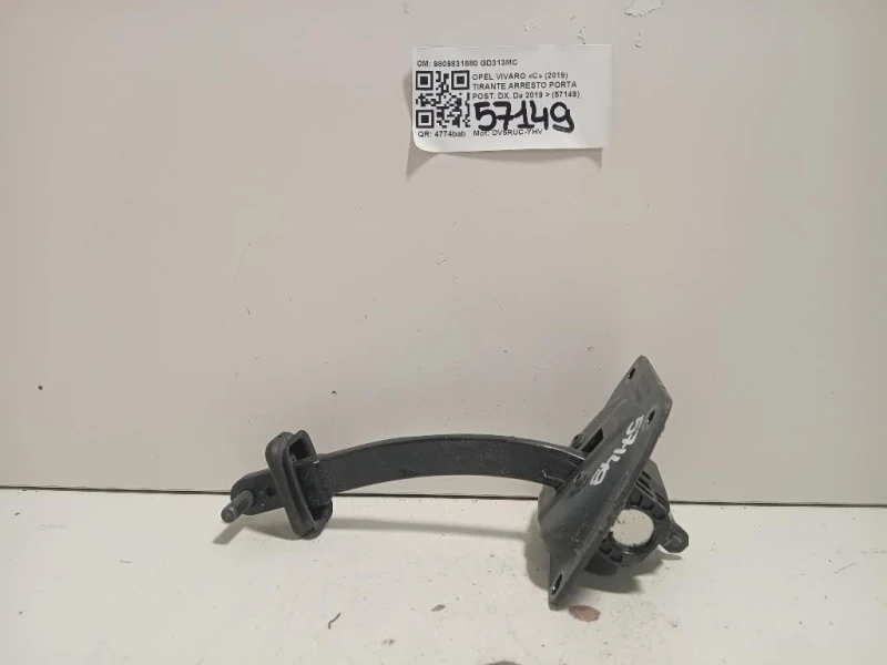 Tirante Arresto Porta POST DX 9809831880 Opel Vivaro C 2019