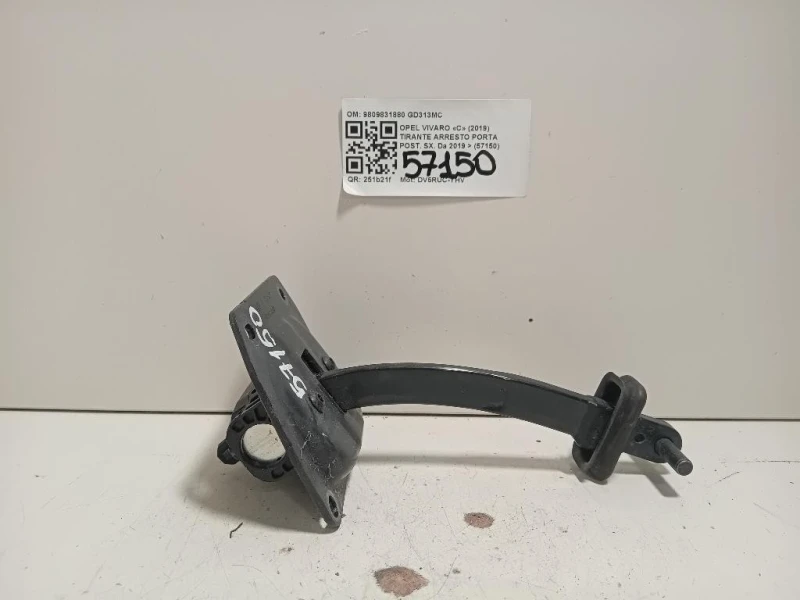 Tirante Arresto Porta POST SX 9809831880 Opel Vivaro C 2019