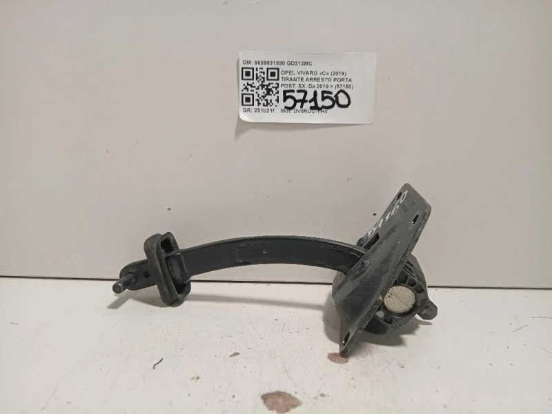 Tirante Arresto Porta POST SX 9809831880 Opel Vivaro C 2019
