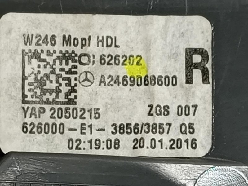Fanale INT POST DX A2469066400 Mercedes Classe B W246 2012