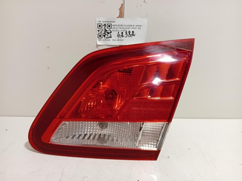Fanale INT POST DX A2469066400 Mercedes Classe B W246 2012