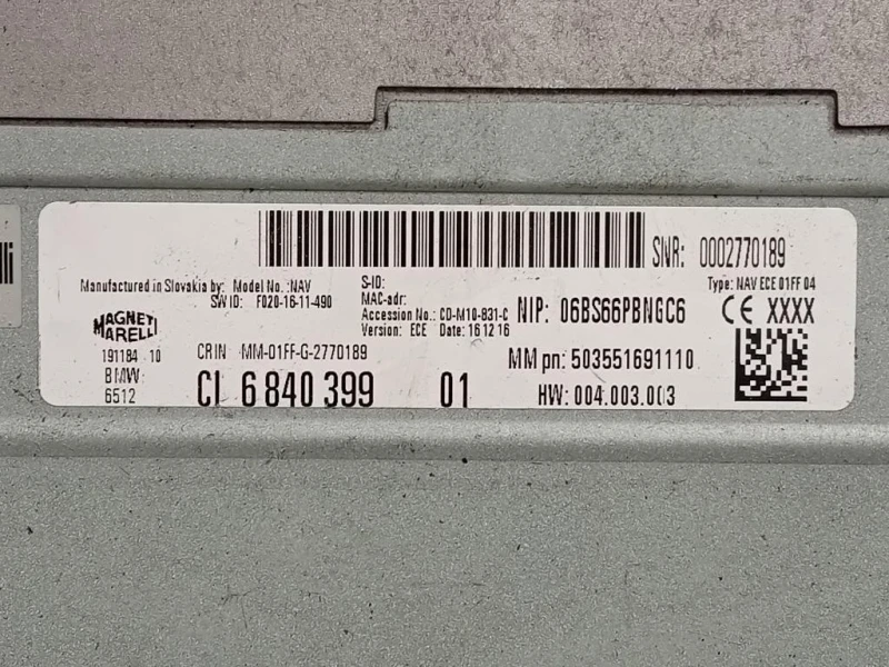 Unità Autoradio 6840399 Bmw Serie 1 F20 Berlina 2012