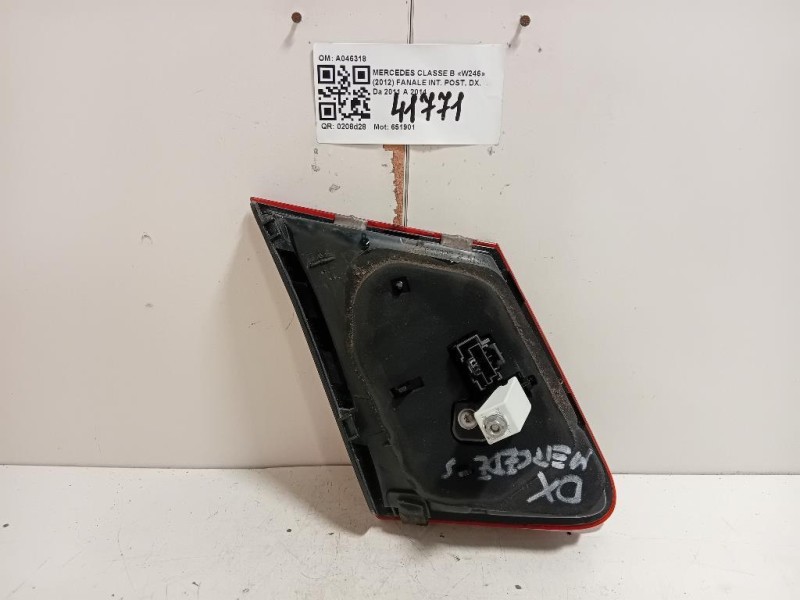 Fanale INT POST DX A046318 Mercedes Classe B W246 2012