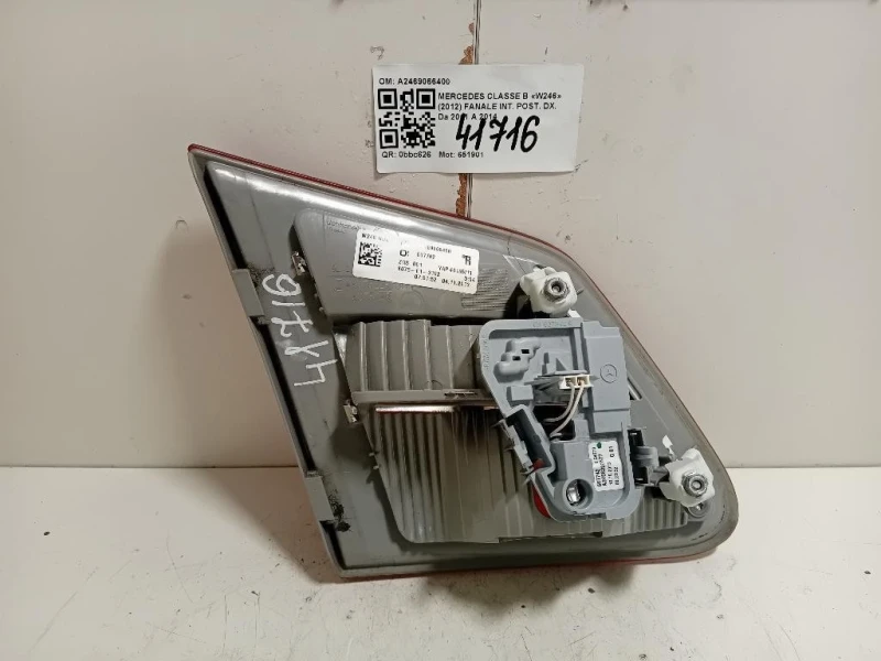 Fanale INT POST DX A2469066400 Mercedes Classe B W246 2012