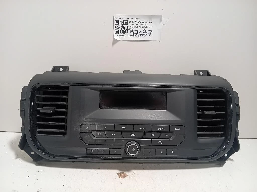 Unita DI Comando Multimediale 9830084880 Opel Vivaro C 2019