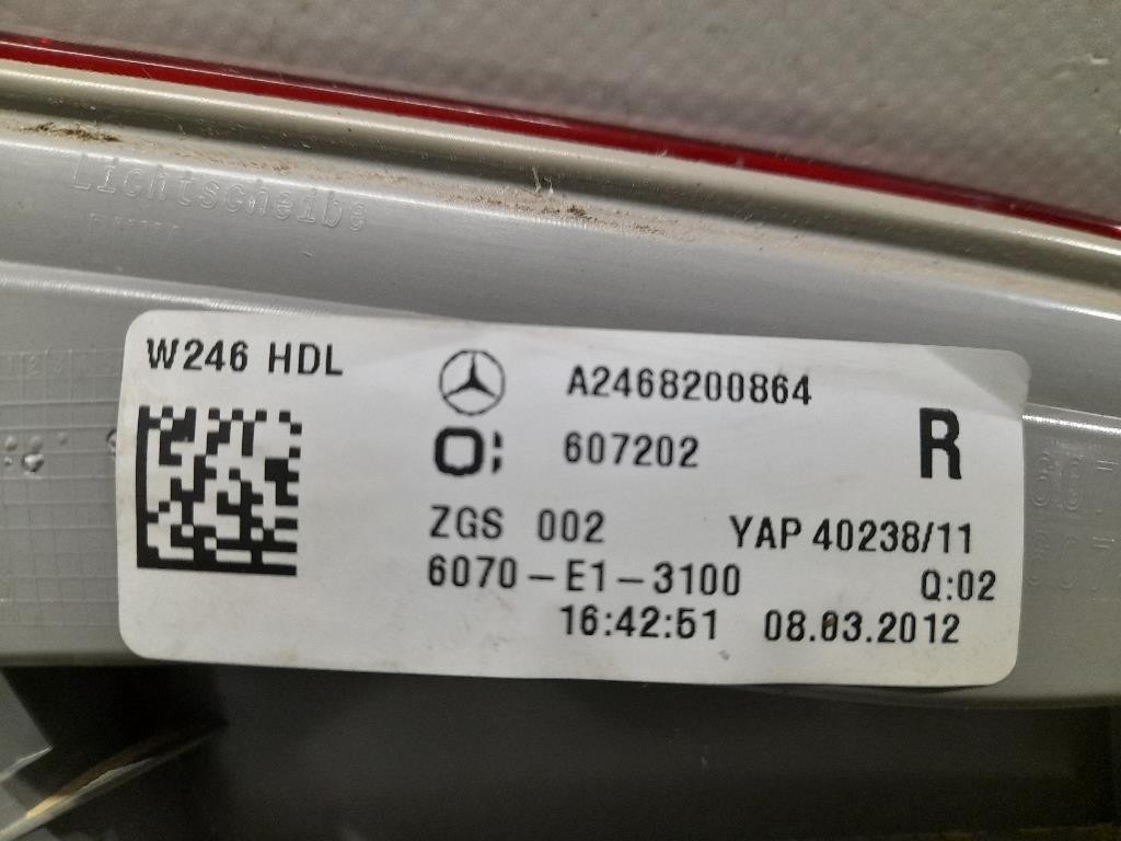 Fanale INT POST DX A2468200864 Mercedes Classe B W246 2012
