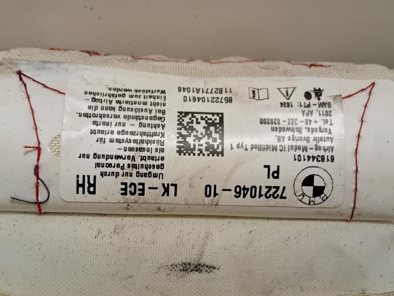 Air-bag A Tendina DX 722104610 Bmw Serie 1 F20 Berlina 2012