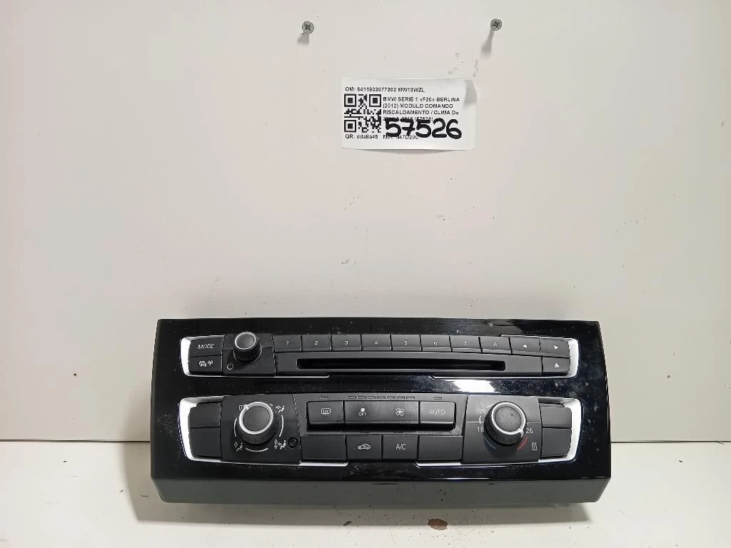 Modulo Comando Riscaldamento Clima 6411933877202 Bmw Serie 1 F20 Berlina 2012