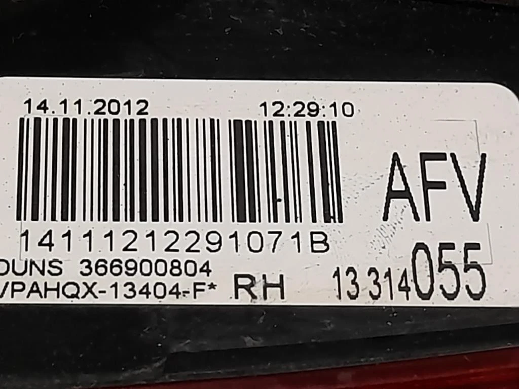 Fanale INT POST DX 13314055 Opel Astra J 2012