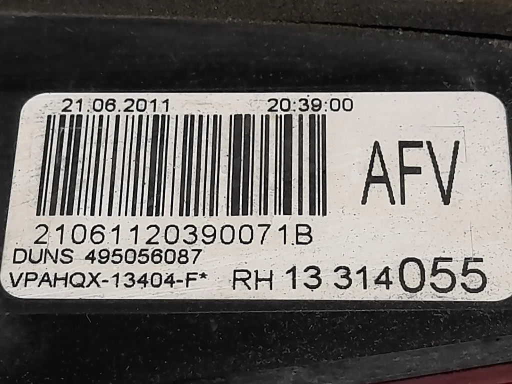 Fanale INT POST DX 13314055 Opel Astra J 2012