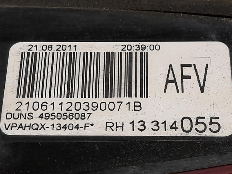 Fanale INT POST DX 13314055 Opel Astra J 2012