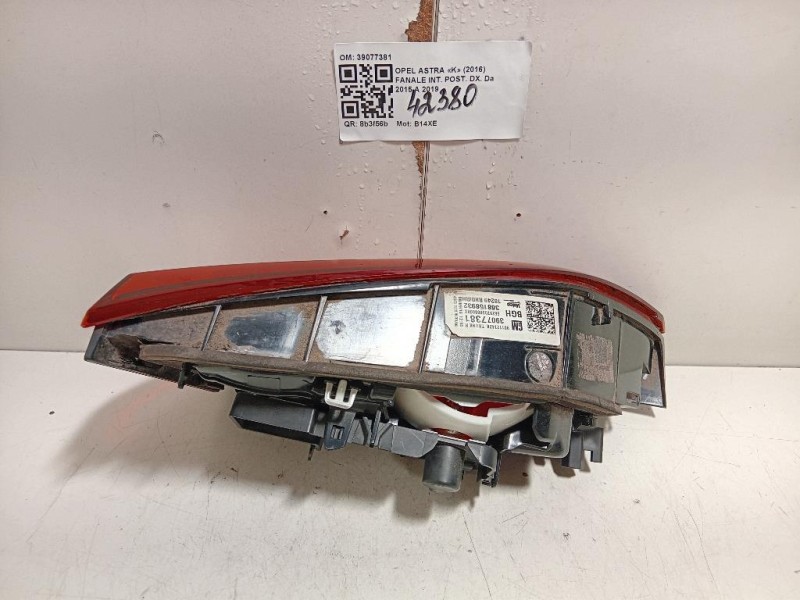 Fanale INT POST DX 39077381 Opel Astra K 2016