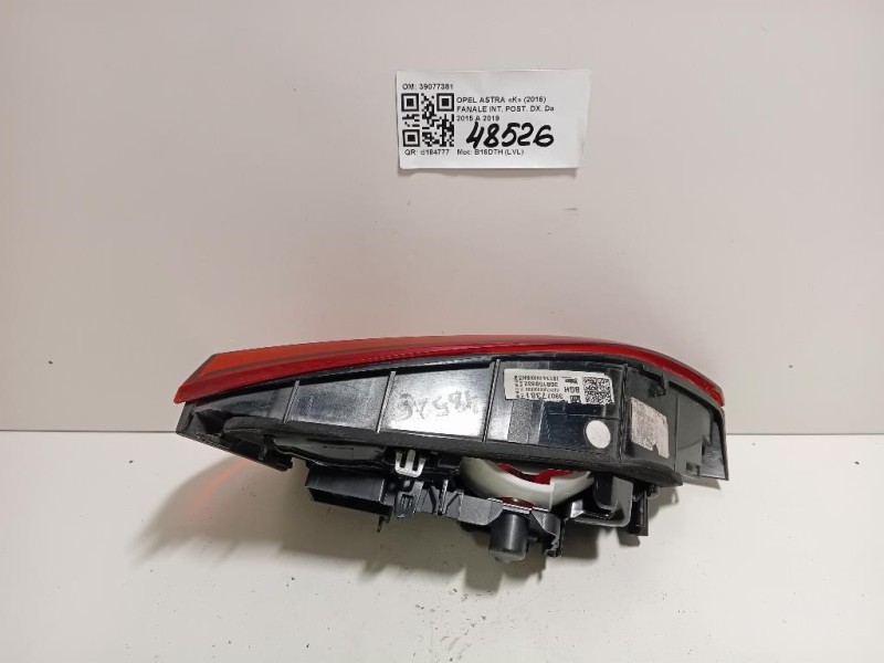 Fanale INT POST DX 39077381 Opel Astra K 2016