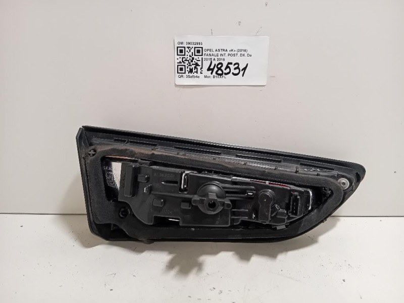 Fanale INT POST DX 39032993 Opel Astra K 2016