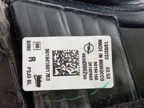 Fanale INT POST DX 9830096280 Opel Corsa F 2019