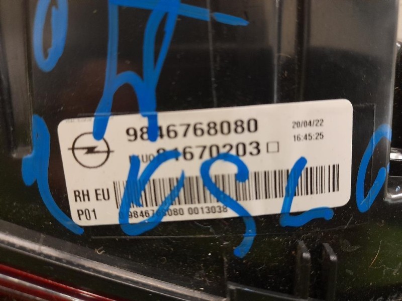 Fanale INT POST DX 9846768080 Opel Grandland X 2017