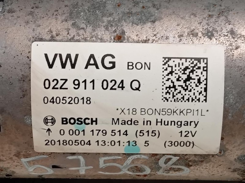 Motorino Avviamento 02Z911024Q Volkswagen T-roc 2017