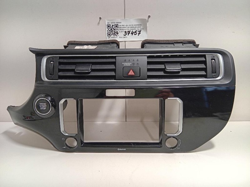 Cornice Decorativa Griglie ARIA Cruscotto Centr 84740-1WFD0 Kia RIO III 2012