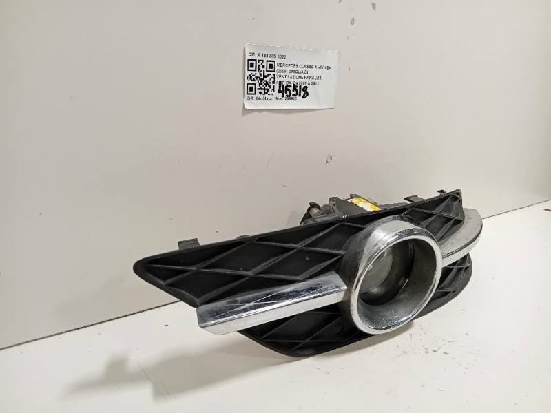 Cornice Griglia DI Ventilazione Paraurti ANT DX A 169 885 3022 Mercedes Classe B W245 2009