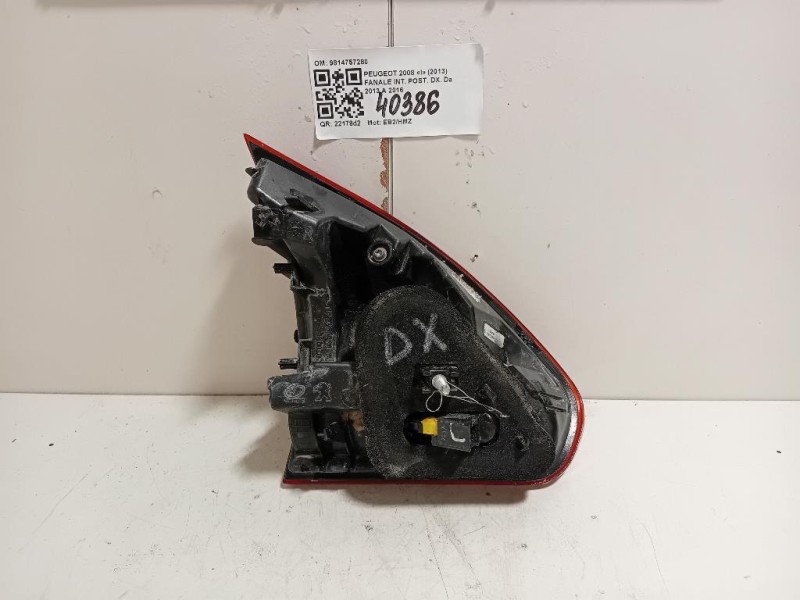 Fanale INT POST DX 9814757280 Peugeot 2008 I 2013