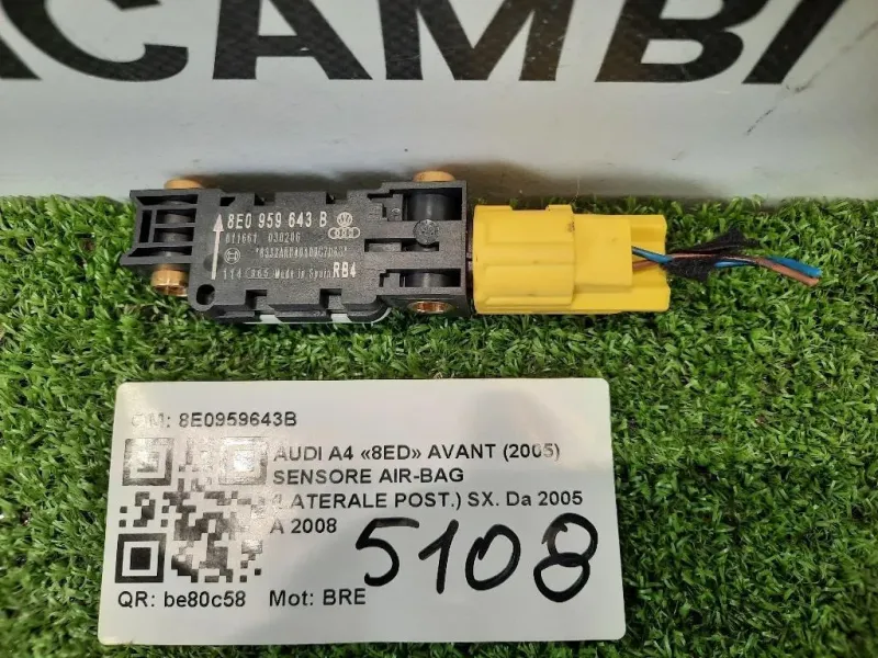 Sensore Air-bag Laterale POST SX 8E0959643B POST SX Audi A4 8ED Avant 2005