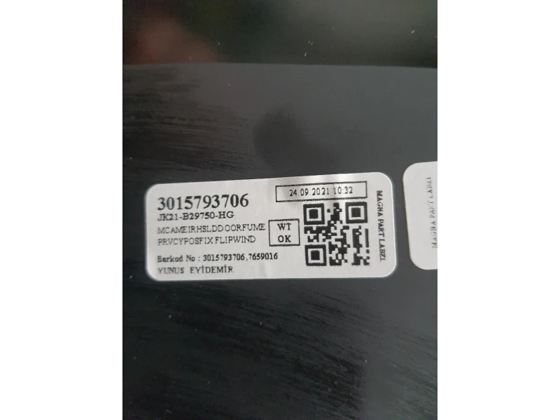 Cristallo Porta Scorrevole POST DX 2581622 JK21 B29750 H Ford Transit Custom I 2013
