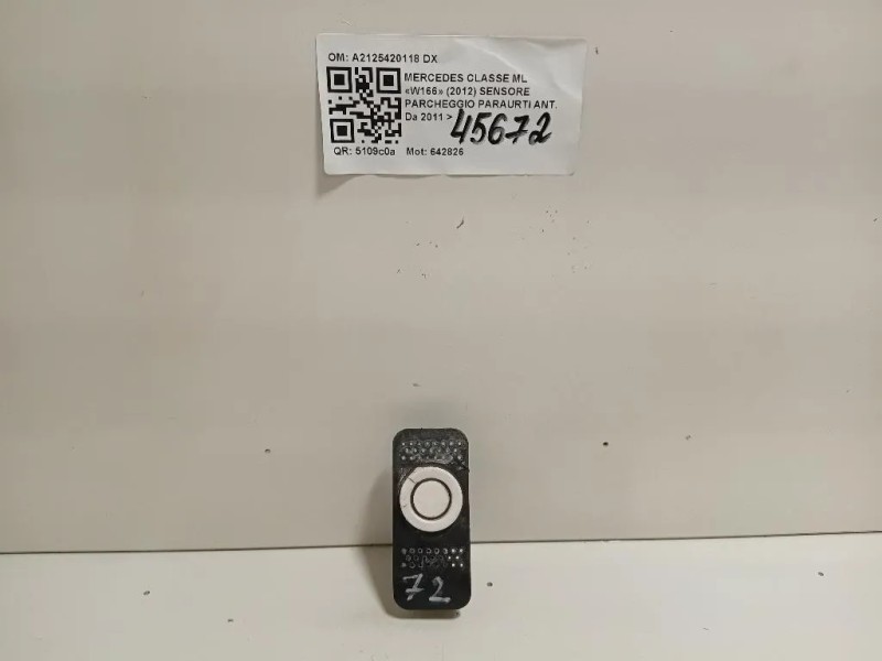 Sensore Parcheggio Paraurti ANT A2125420118 DX Mercedes Classe ML W166 2012