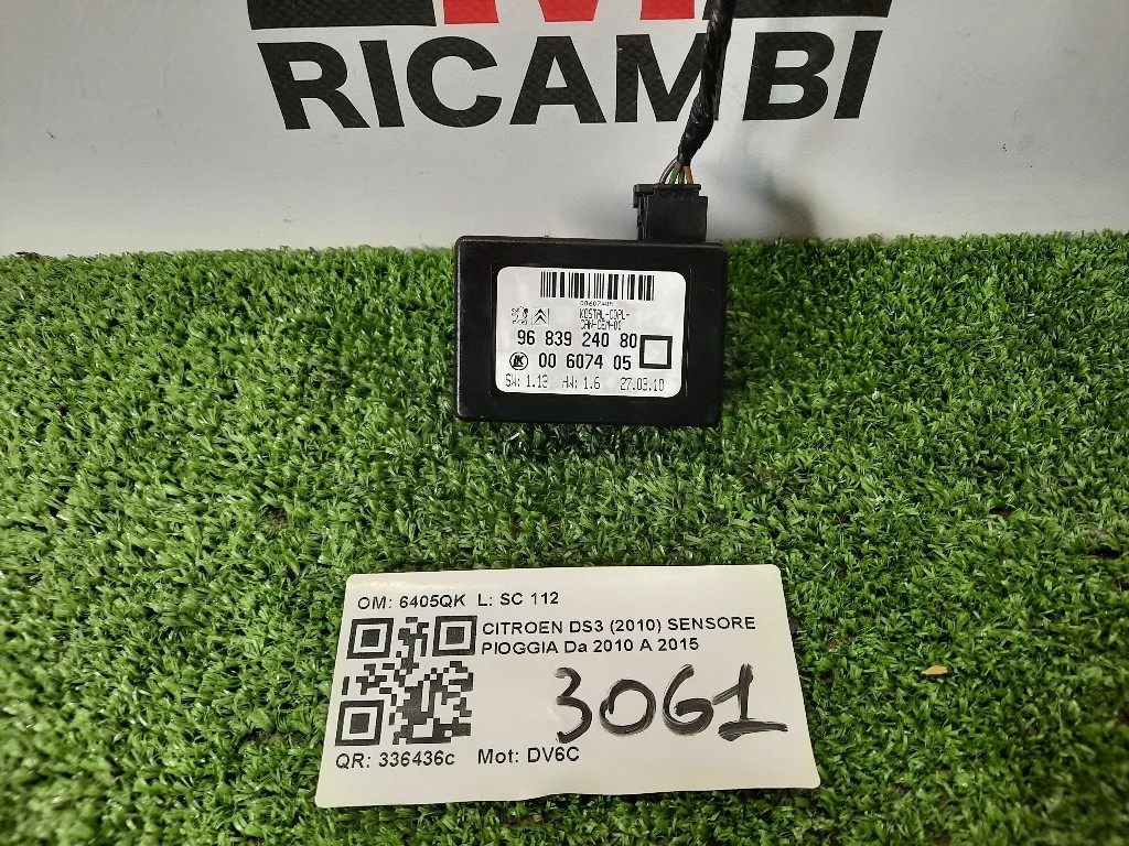 Sensore Pioggia 9683924080 Citroen DS3 2010