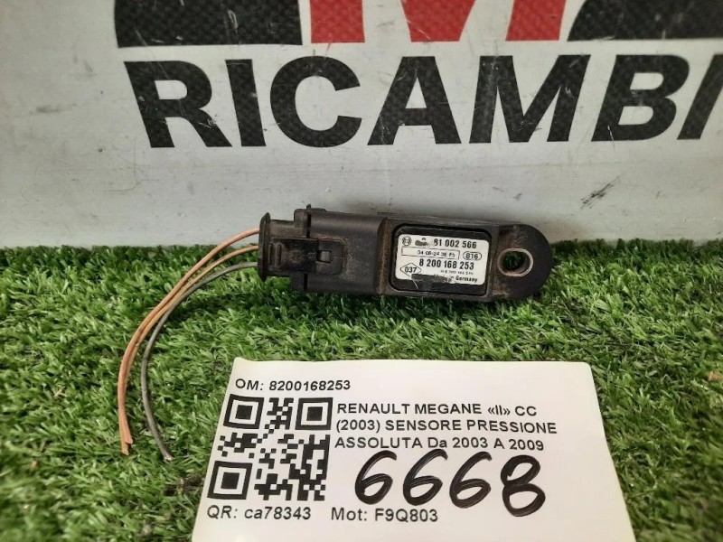 Sensore Pressione Assoluta 8200168253 Renault Megane II CC 2003