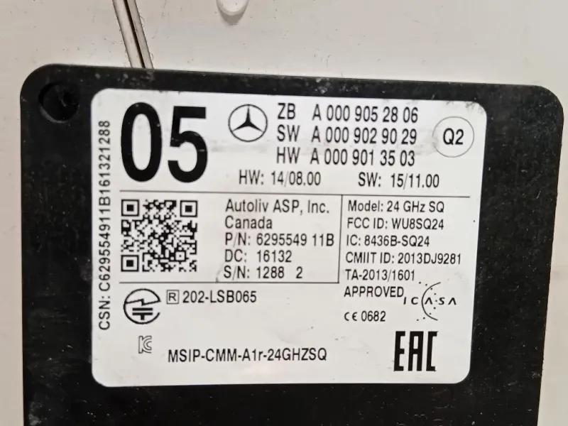 Sensore Radar Distronic ACC A0009055103 Mercedes Classe GLE W166 2015