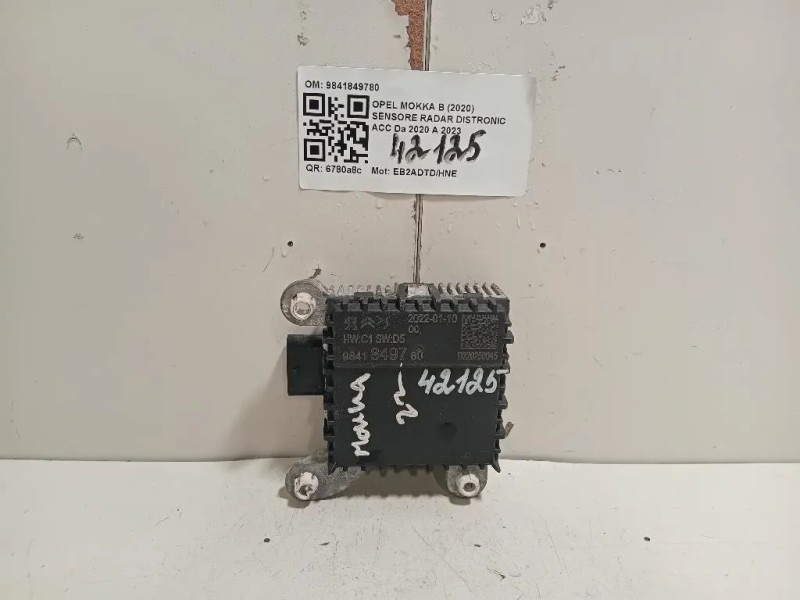 Sensore Radar Distronic ACC 9841849780 Opel Mokka B 2020