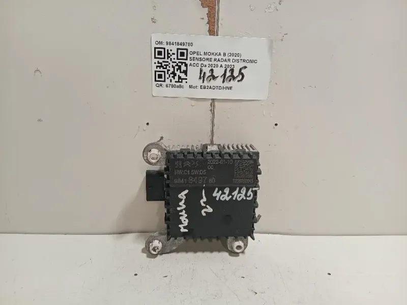 Sensore Radar Distronic ACC 9841849780 Opel Mokka B 2020