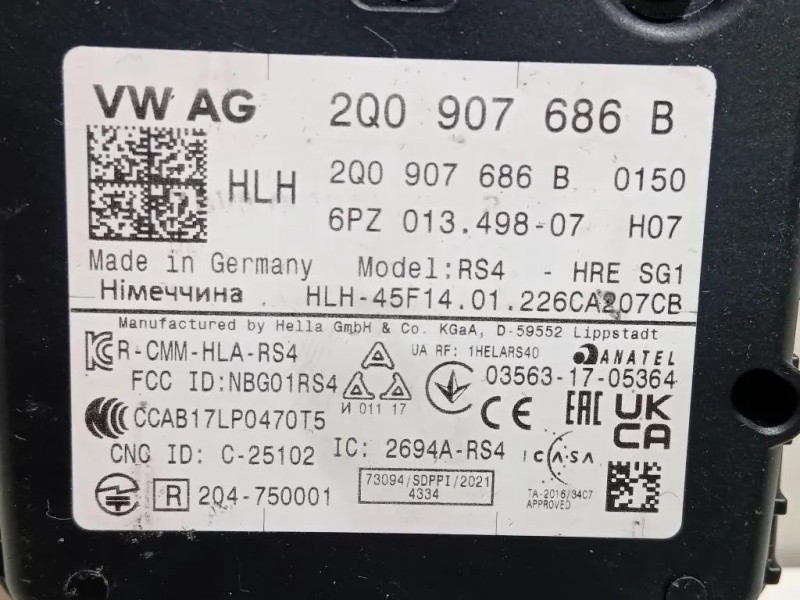 Sensore Radar Distronic ACC 2Q0 907 686 B Volkswagen Tiguan II 2020