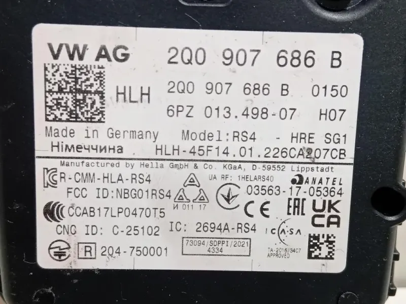 Sensore Radar Distronic ACC 2Q0 907 686 B Volkswagen Tiguan II 2020