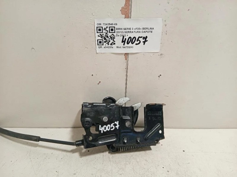 Serratura Capote 7242548-09 Bmw Serie 3 F30 Berlina 2012