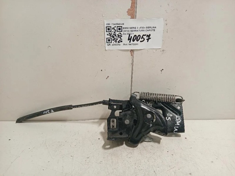 Serratura Capote 7242548-09 Bmw Serie 3 F30 Berlina 2012