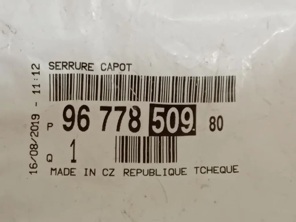 Serratura Cofano ANT 9677850980 Peugeot 308 II 2017