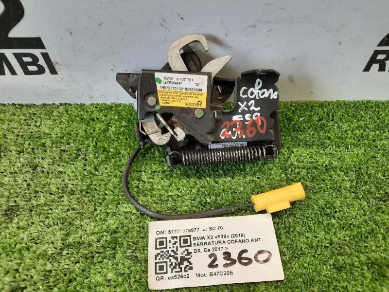 Serratura Cofano ANT DX 51237376977 Bmw X2 F39 2018