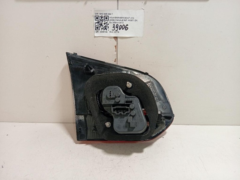 Fanale INT POST DX 5K0 945 094 T Volkswagen GOLF VI 2009