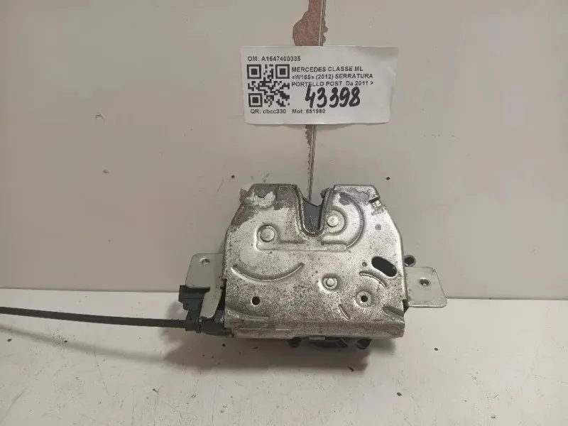 Serratura Portello POST A1647400335 Mercedes Classe ML W166 2012