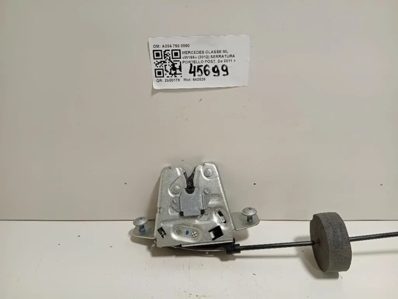 Serratura Portello POST A204 750 0060 Mercedes Classe ML W166 2012