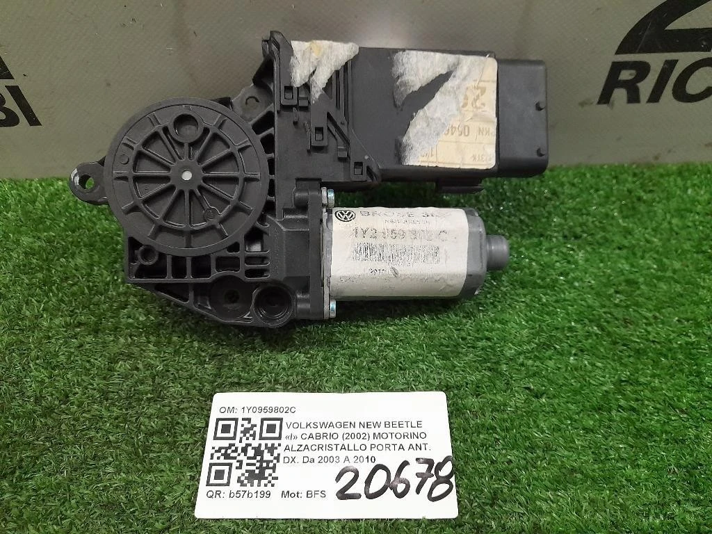 Motorino Alzacristallo Porta ANT DX 1Y0959802C Volkswagen NEW Beetle I Cabrio 2002