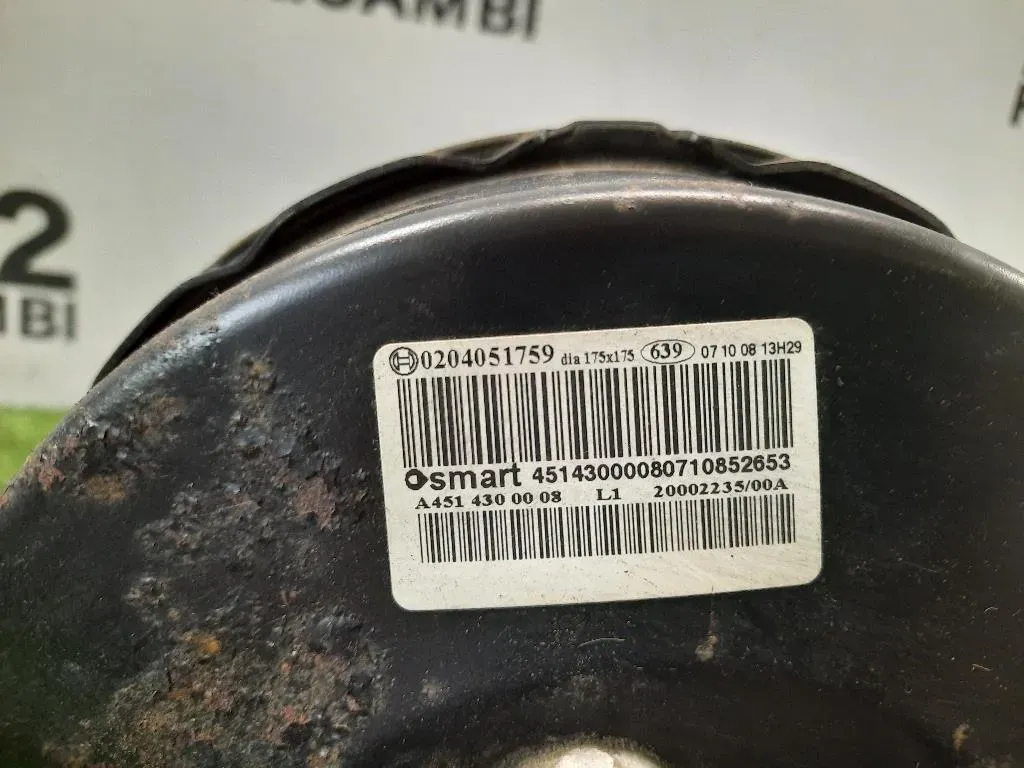 Servofreno Cpompa Freno ANT A4514300008 Smart Fortwo Cabrio 451 2007