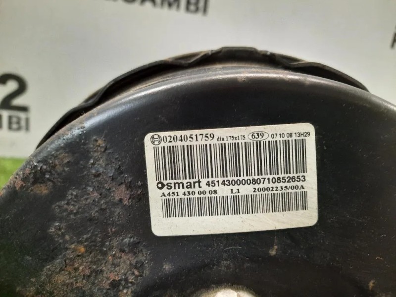 Servofreno Cpompa Freno ANT A4514300008 Smart Fortwo Cabrio 451 2007